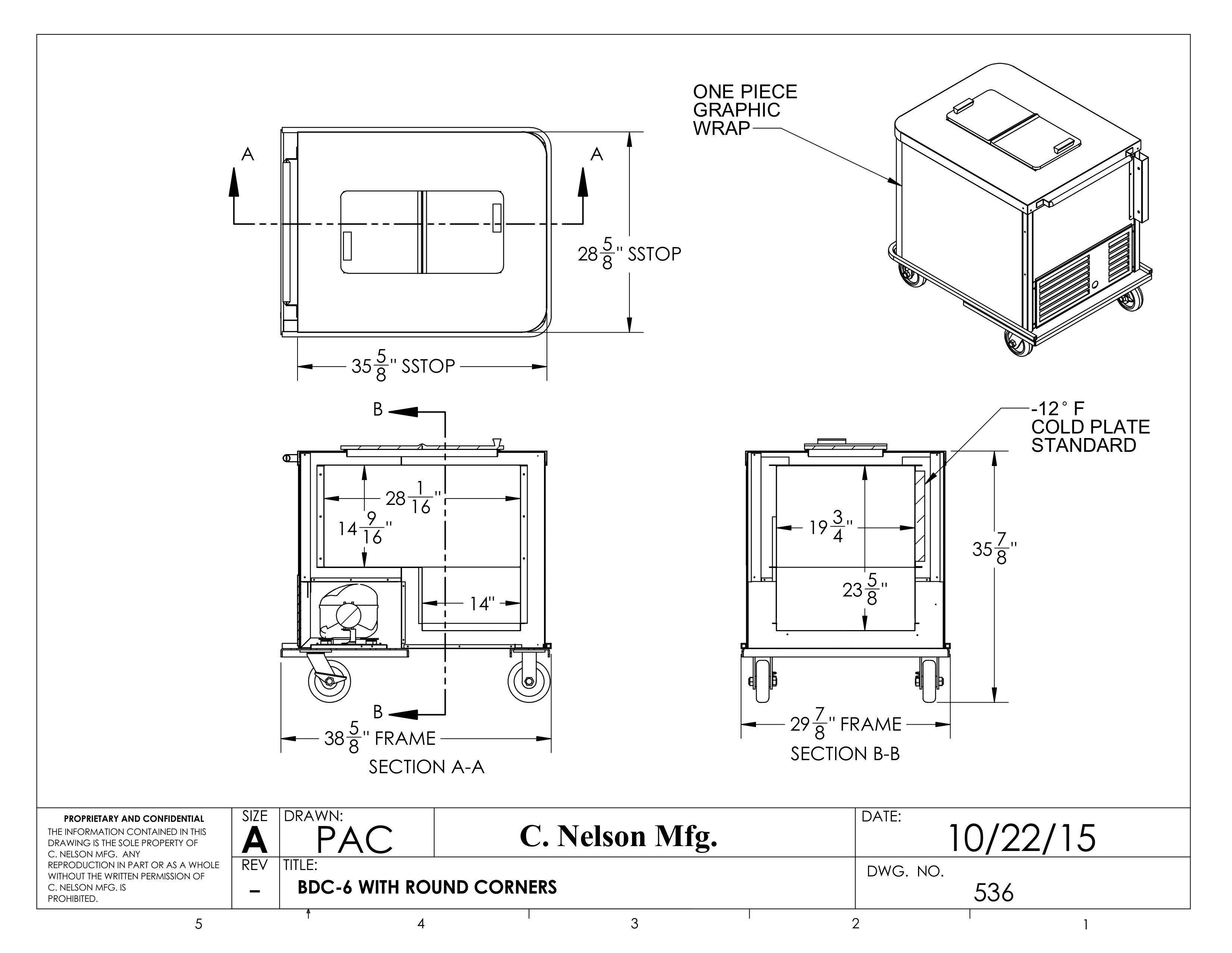 Nelson - BDC6RC Cold Plate  Popsicles Cart