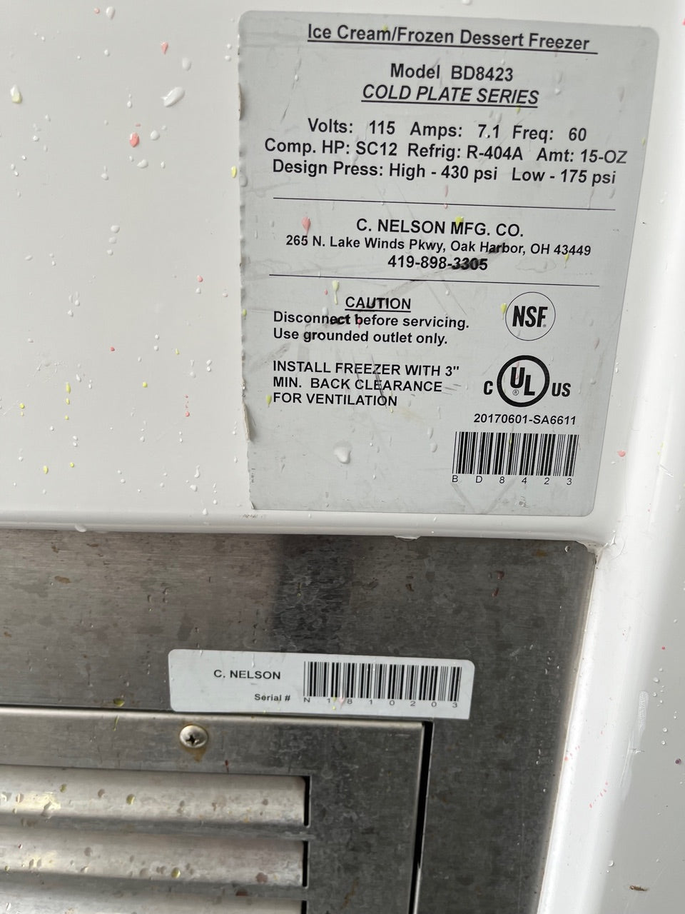 2018 Nelson BD8423 Cold plate Truck freezer