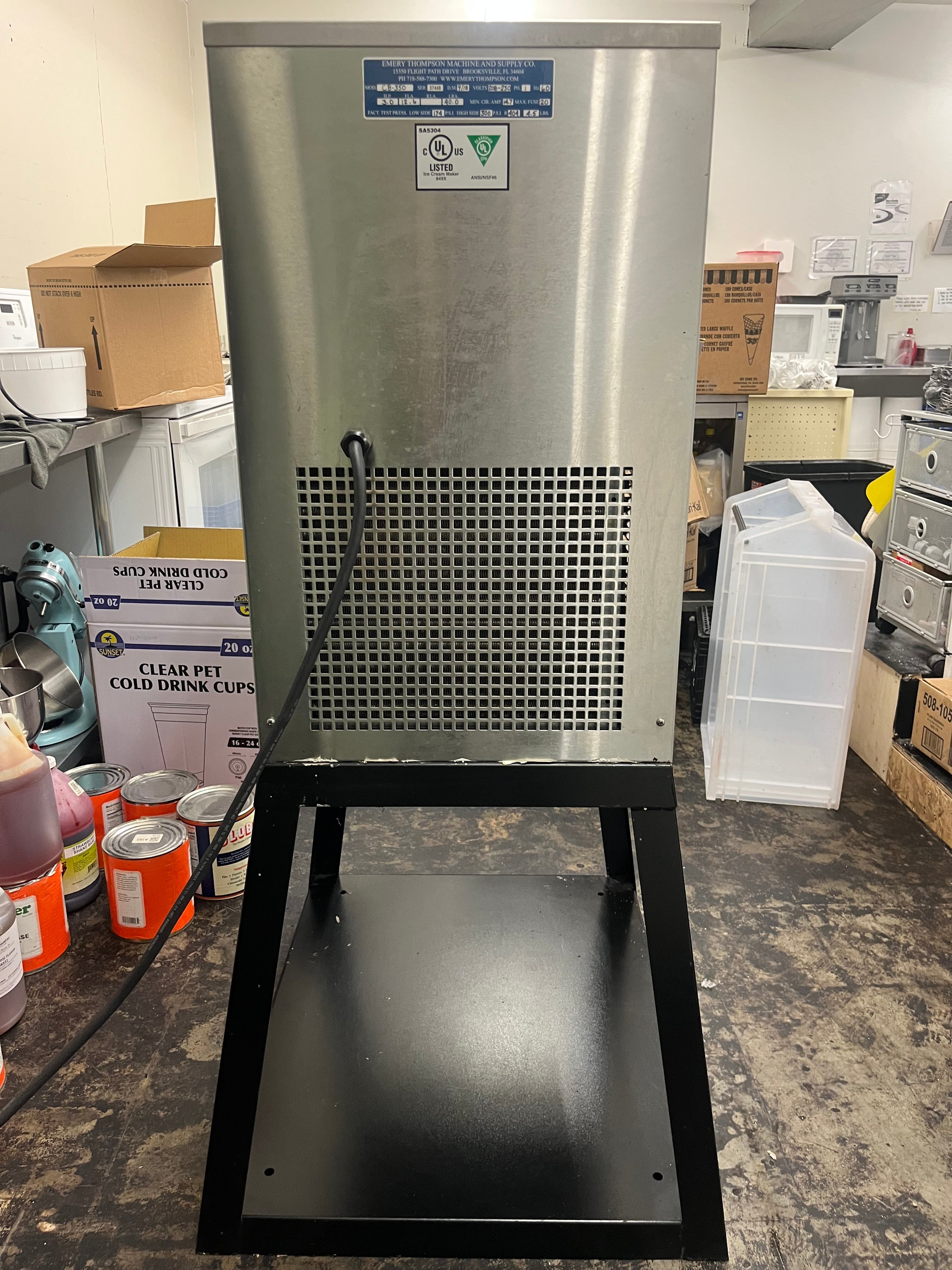 2018 Emery Thompson Batch Freezer CB350 and Stand 1ph air
