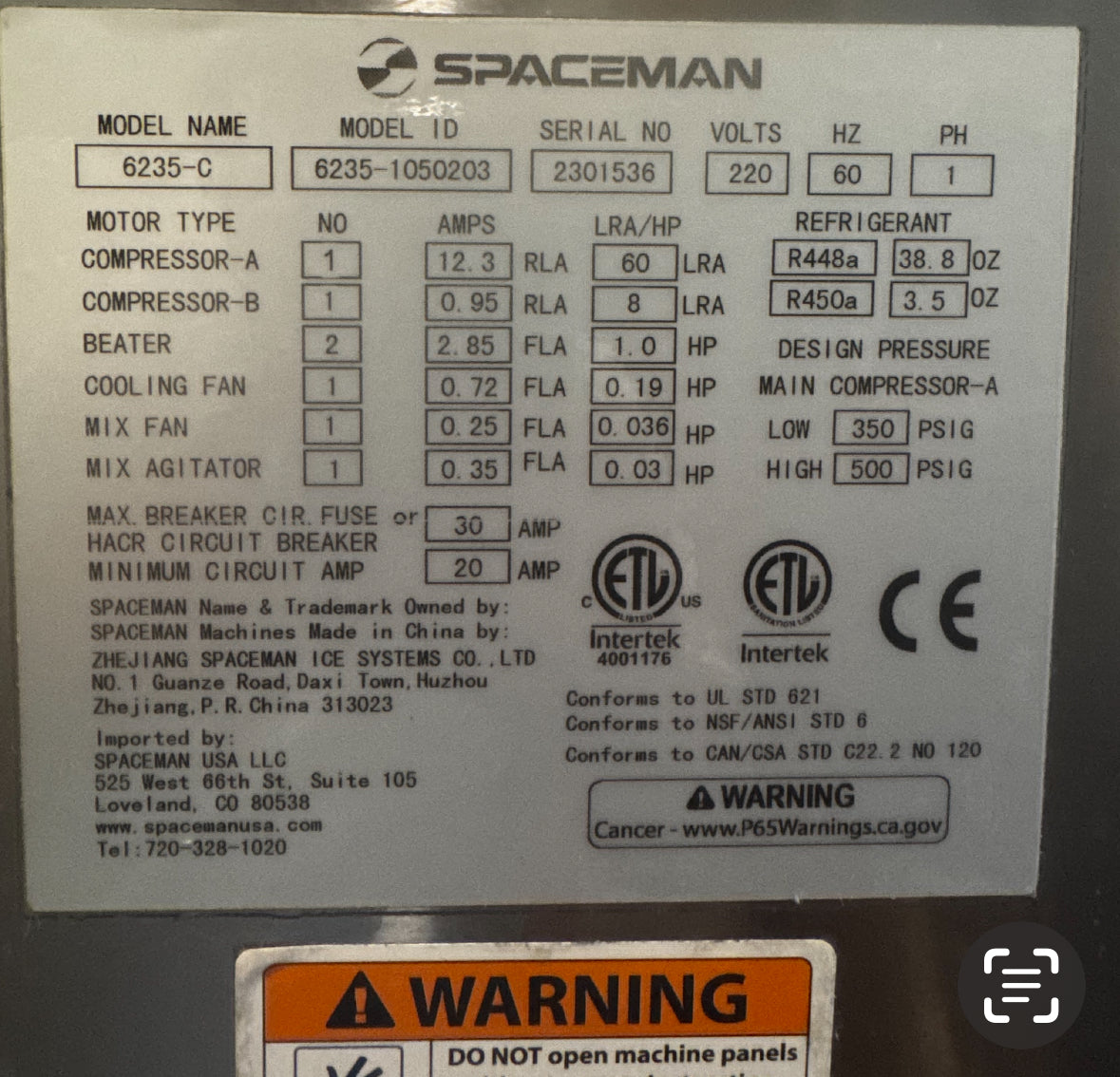 2023 Spaceman 6235 1ph air package of three units