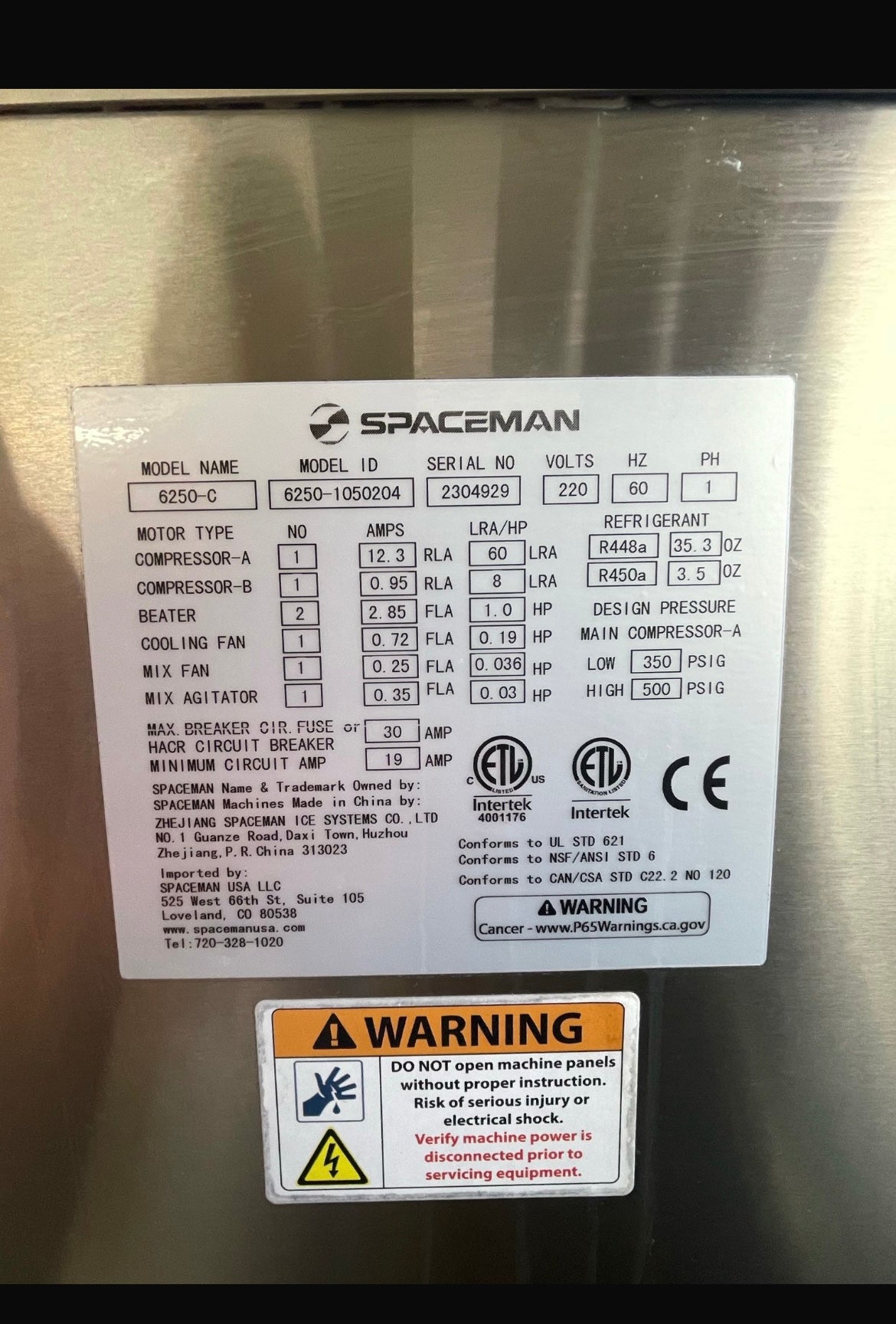 2023 Spaceman 6250C 1ph air