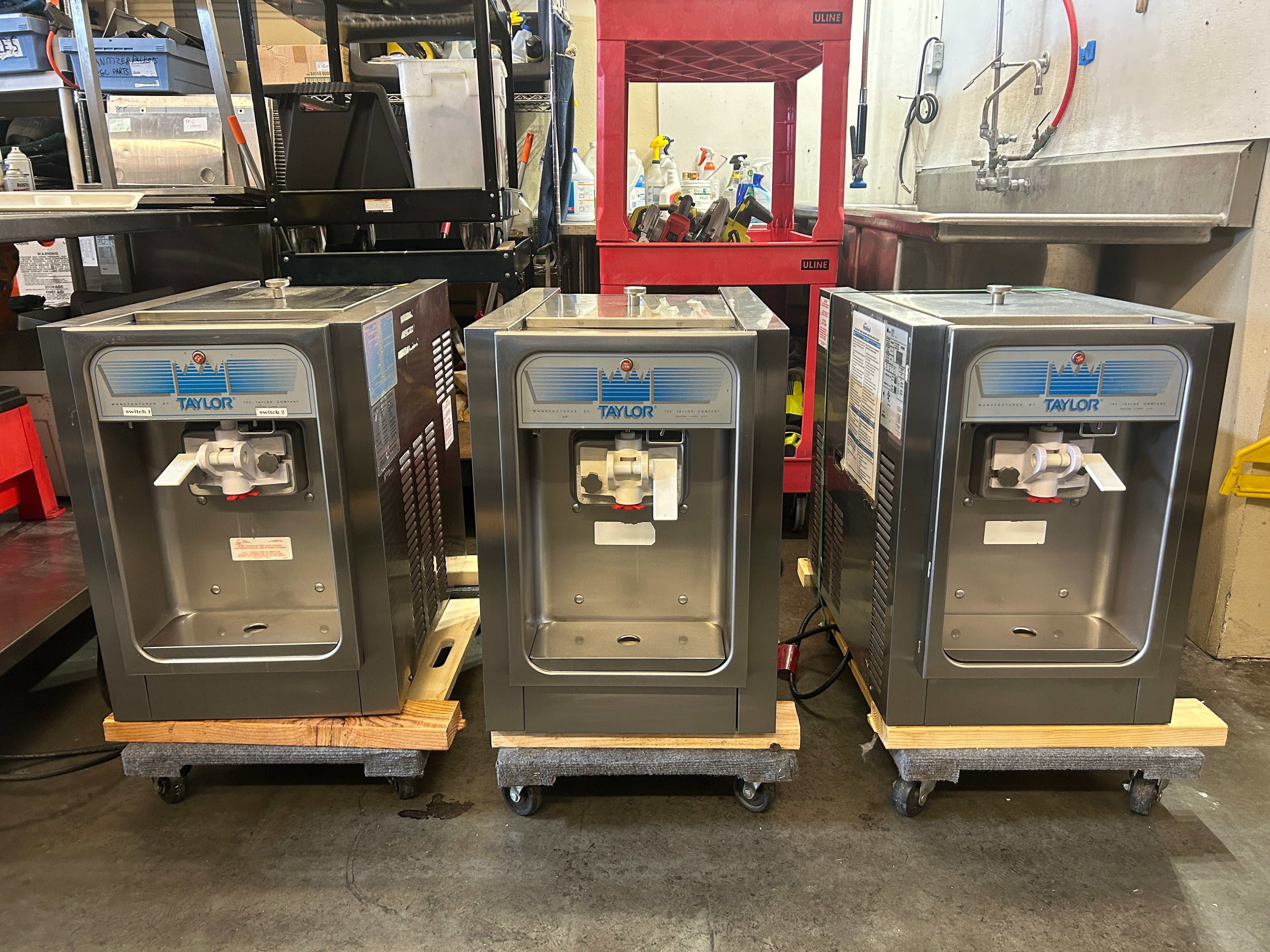 Three (3pk) Taylor 152-12 1-Ph Air Cooled Ice Cream Machines