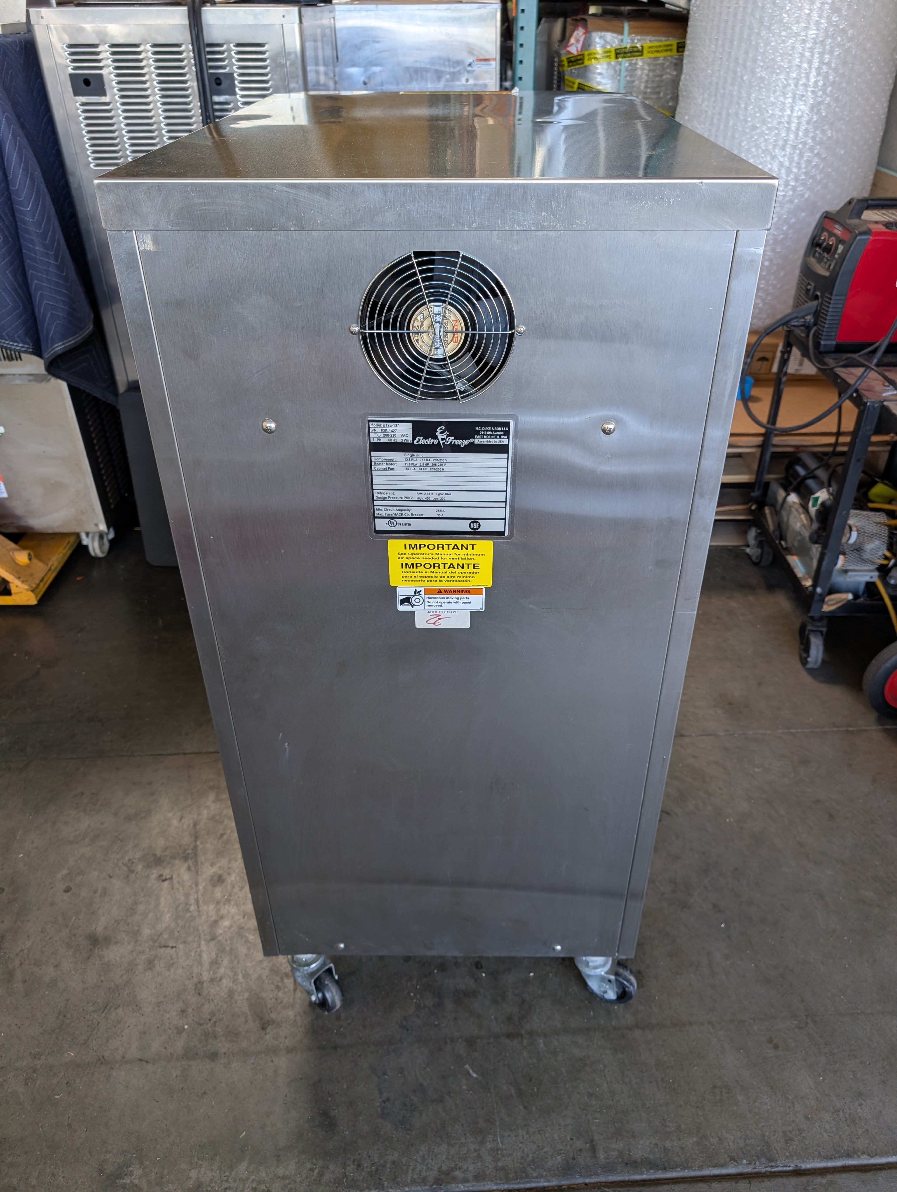 2019 Electro Freeze B12 1ph water 12qt batch freezer