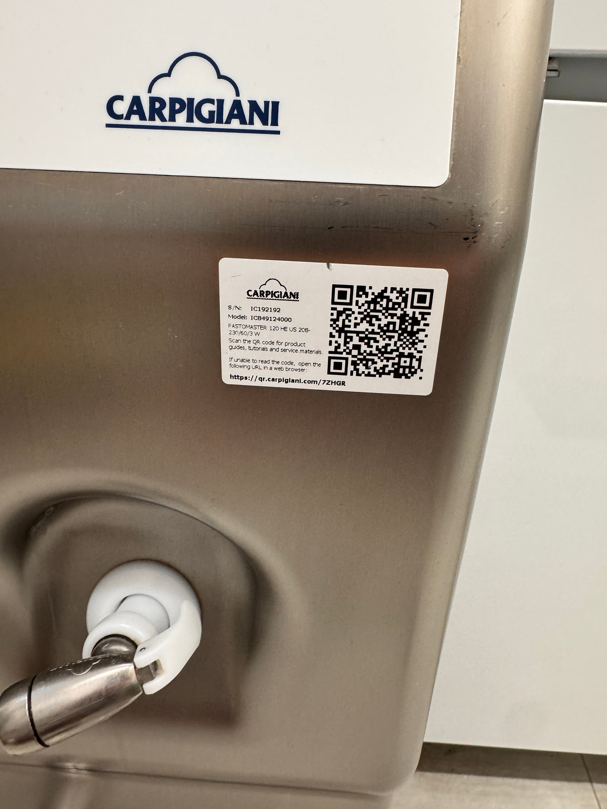 2023 Carpigiani Pastomaster 120 HE US 3ph water
