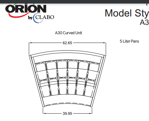 2019 Orion Koreia 24 Pan Curved Sectional Gelato Case