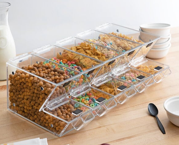 Set of 15 Stackable Candy / Topping Dispensers with Scoop Holsters