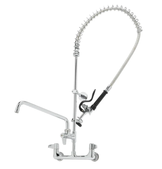 Faucet with Sprayer for 3 compartment sink T&S Brass 5PR-8W12
