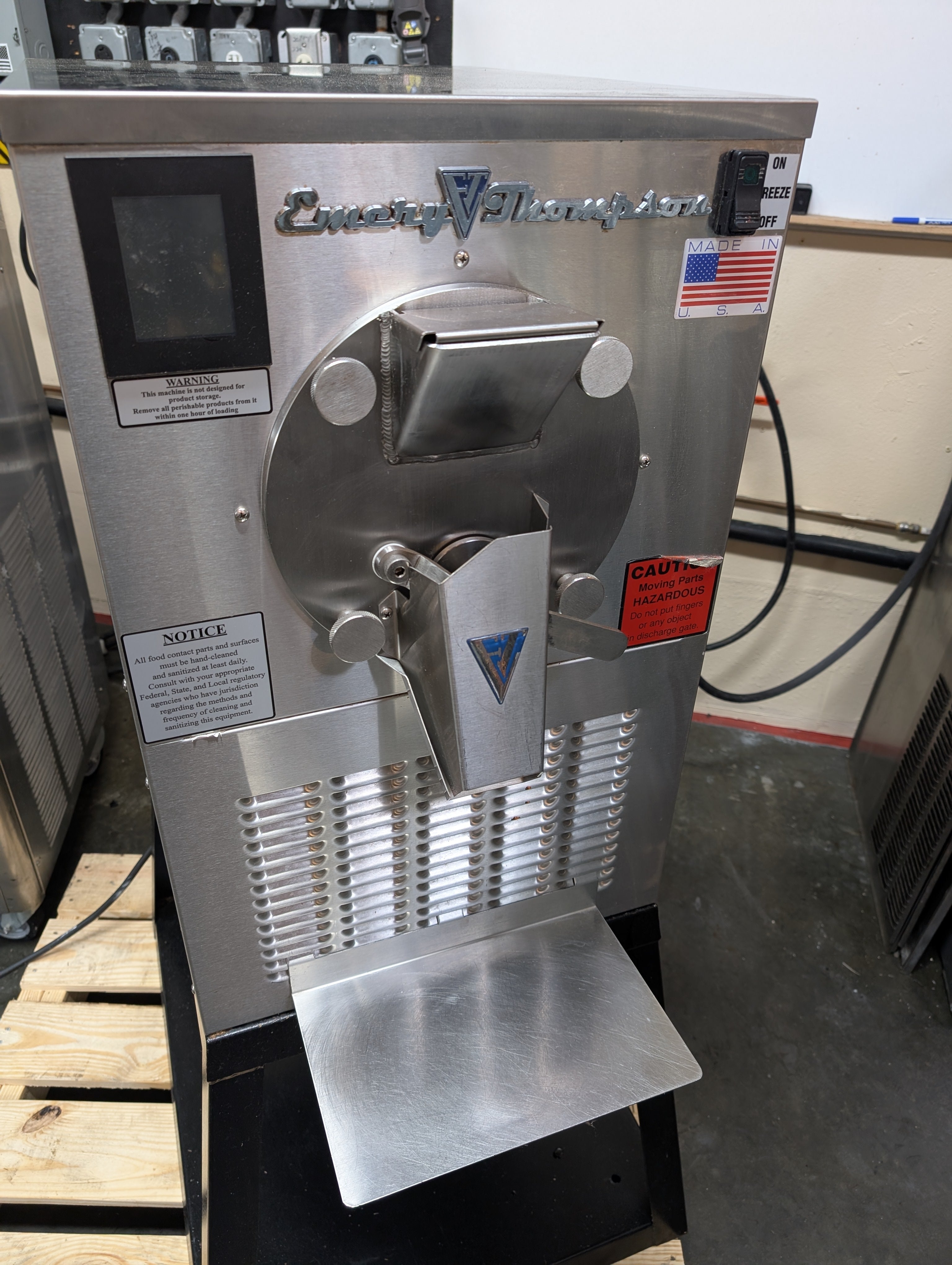 2018 Emery Thompson Batch Freezer CB350 and Stand 1ph air