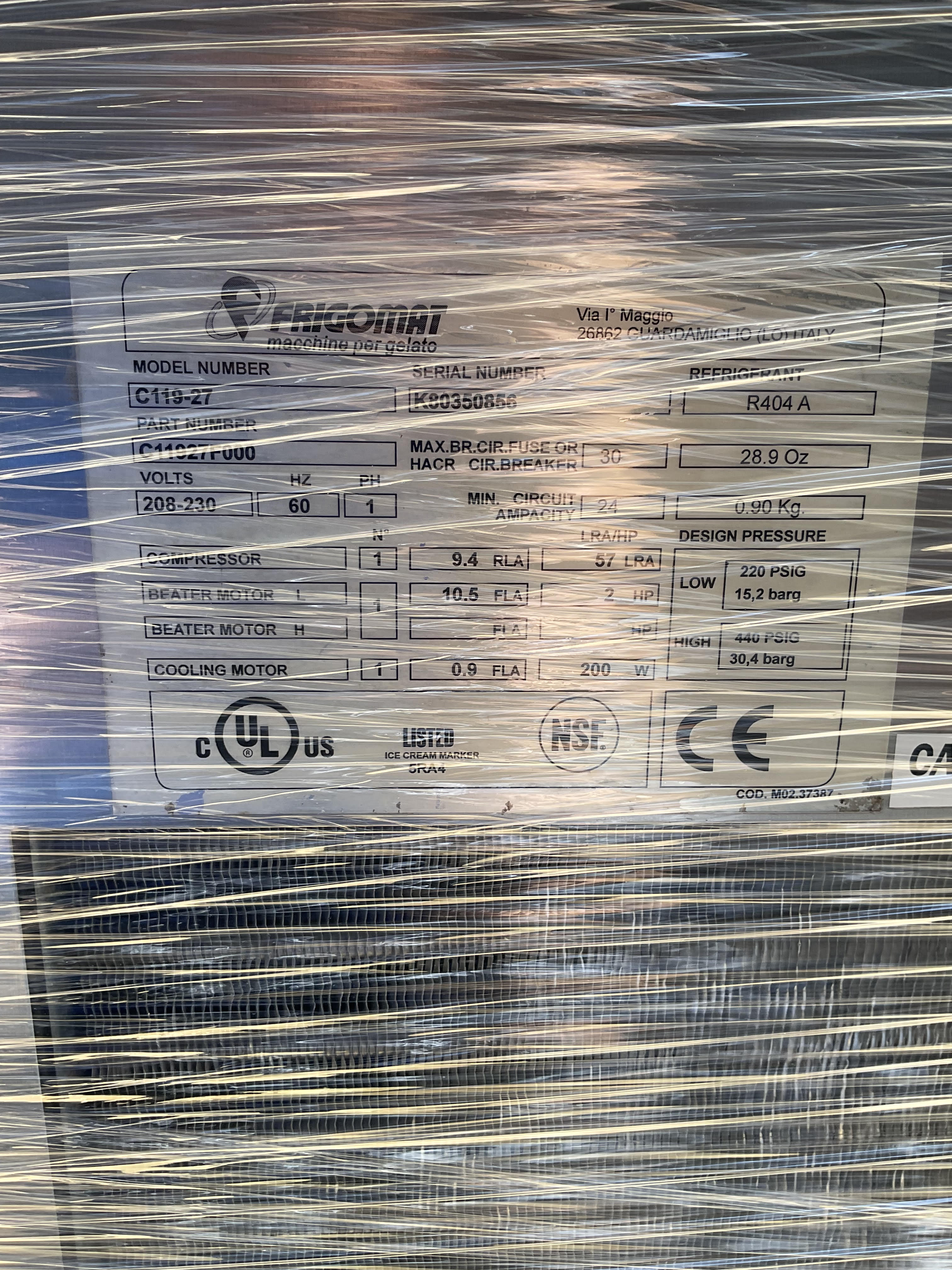 2008 Taylor C119 8.5qt Batch Freezer Single Phase Air Cooled