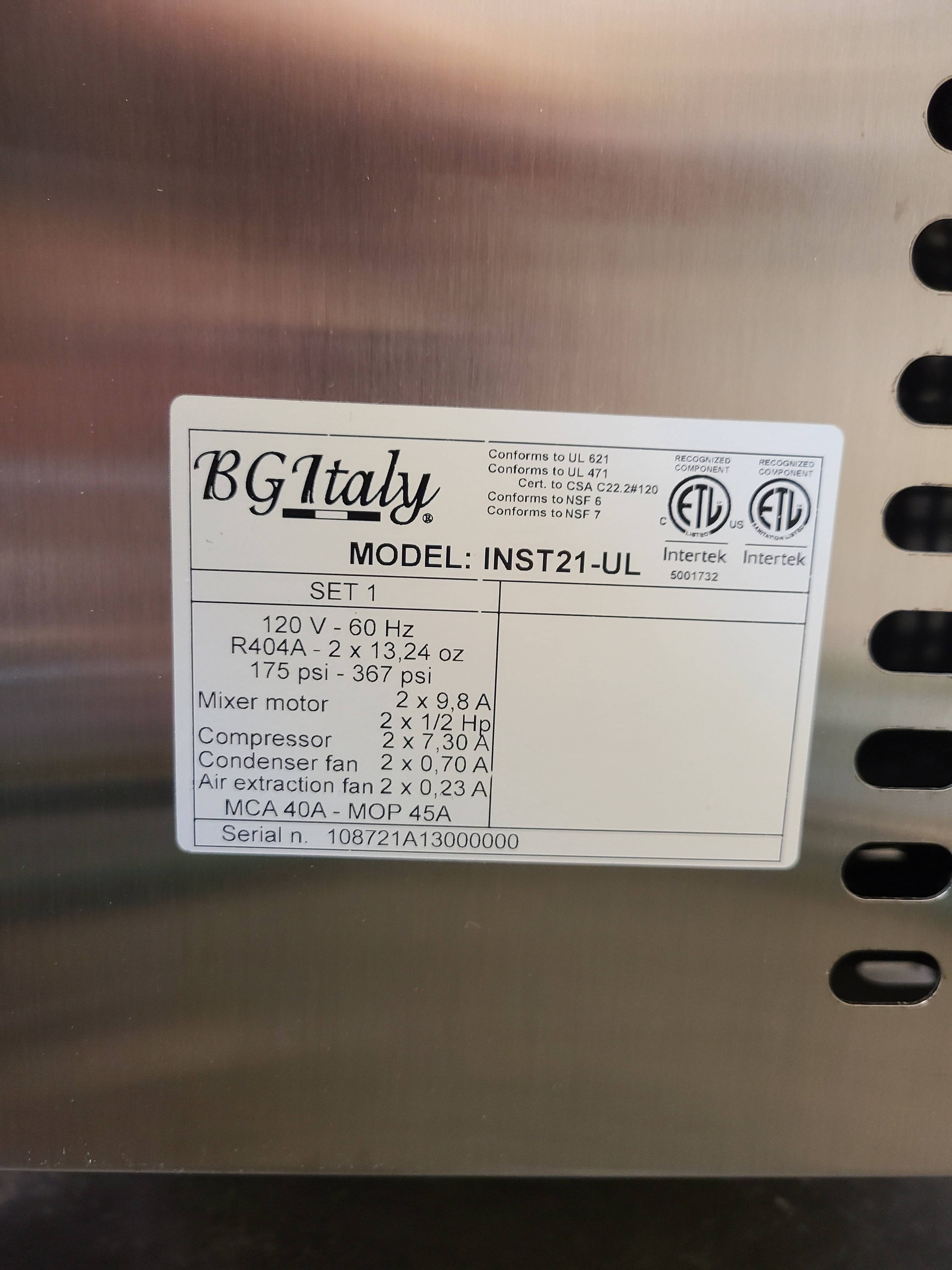 BG Italy - Carpigiani 2 flavor gelato batch freezer