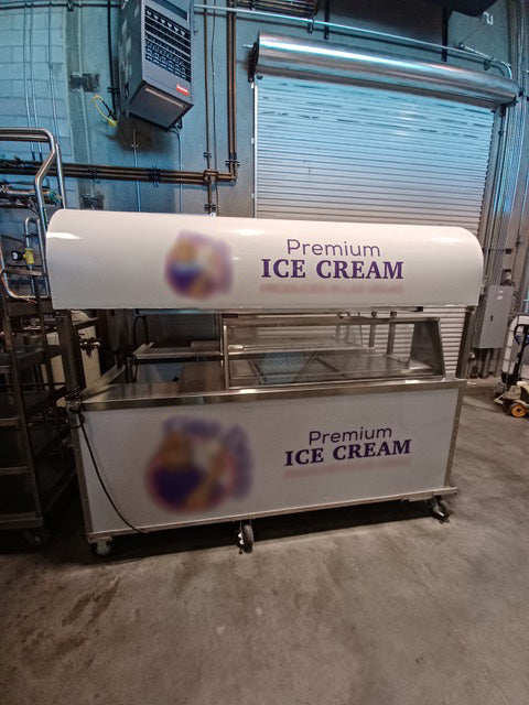 2019 BD8CE-DIP-03-CA Ice Cream Cart with Canopy and Visual Dipping Cabinet