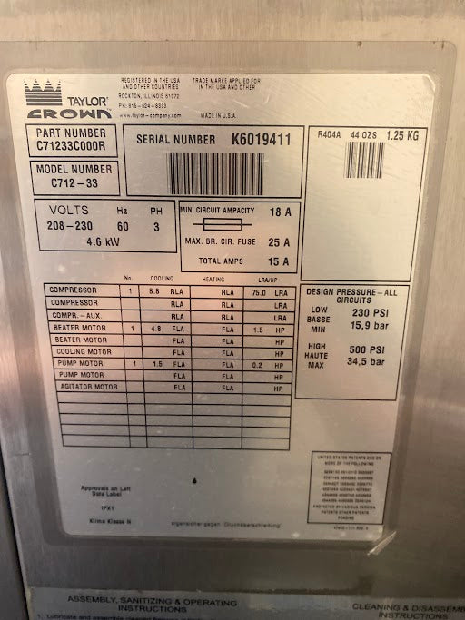 2006 Taylor C712-33 w/ Warranty