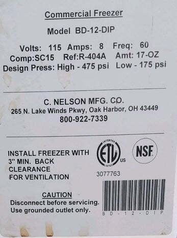 Emery Thompson - Nelson Cart - Nelson Dip Case - Irinox Blast Chiller