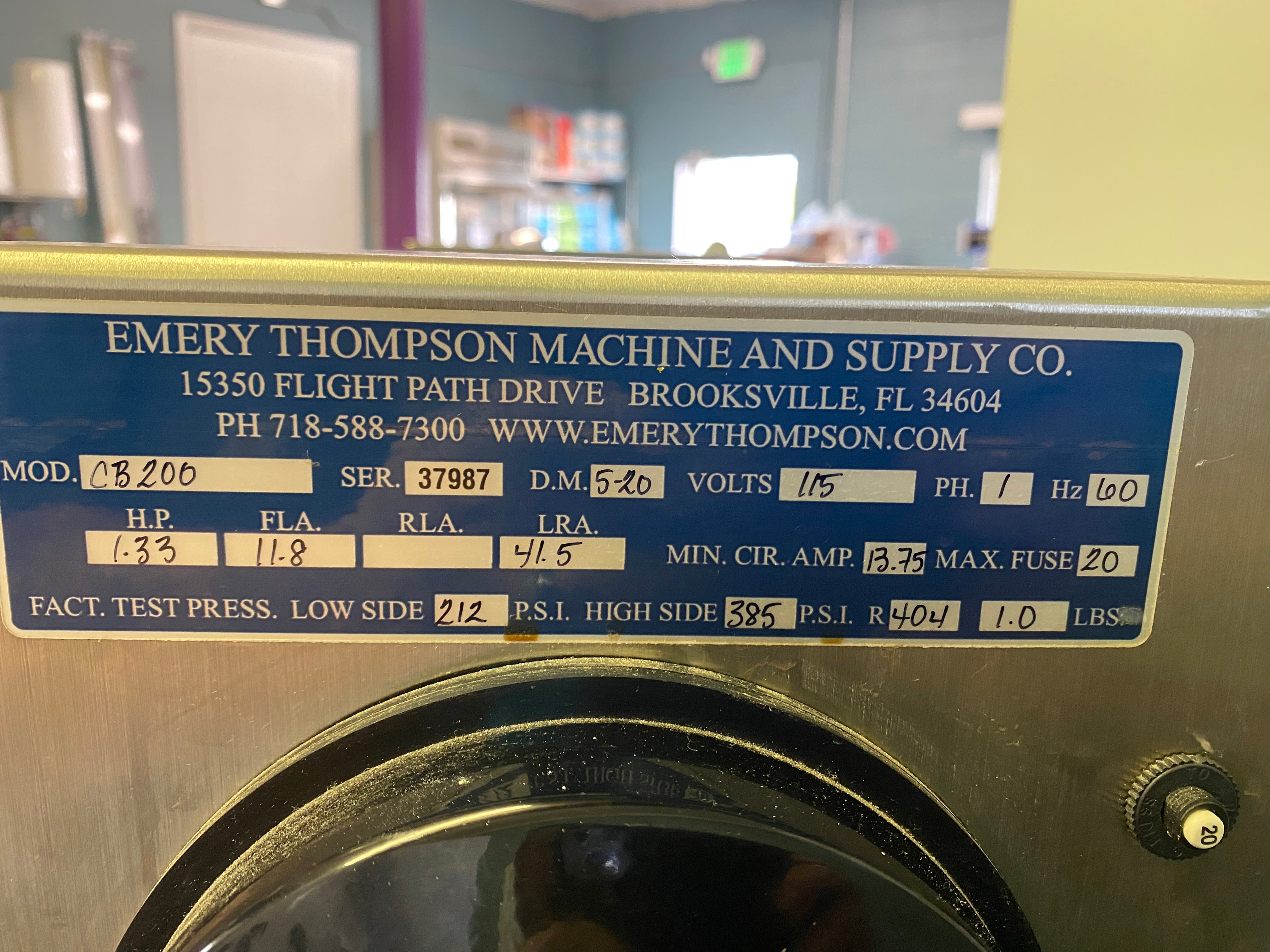 2020 Emery Thompson CB200 3 quart batch freezer  ( Shipping not included paid with check )