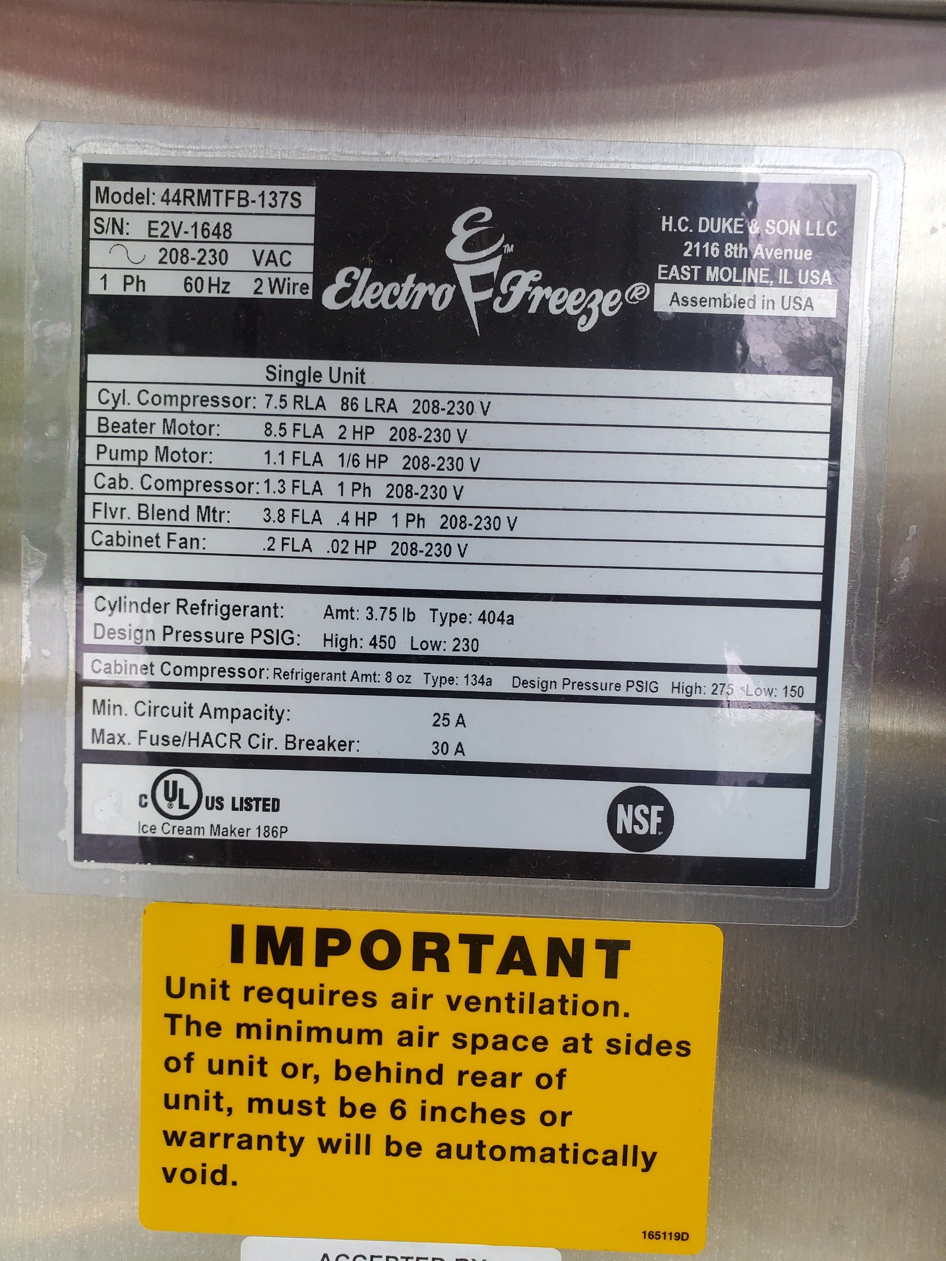 2016 1ph water  9 Flavor Electrofreeze 44-RMTFB - Fuzionate