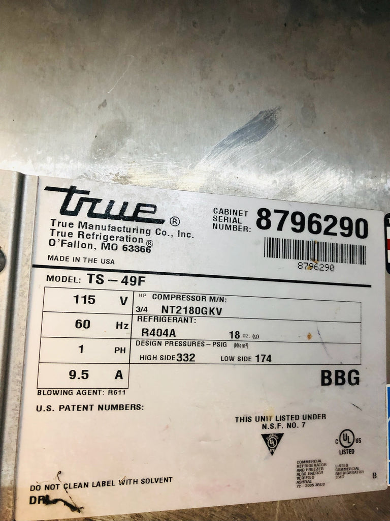 2016 Used TS-49F True 2 Door Freezer