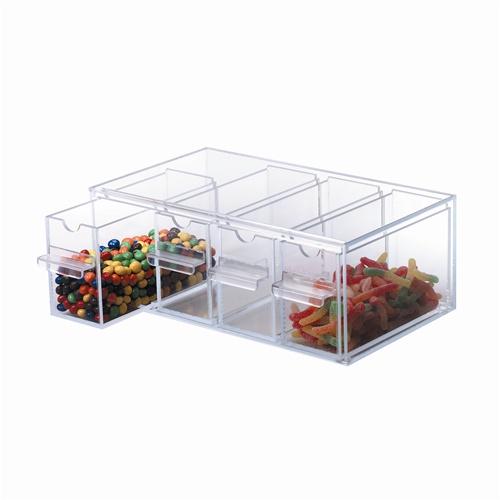 Acrylic 4 Section Topping Dispenser