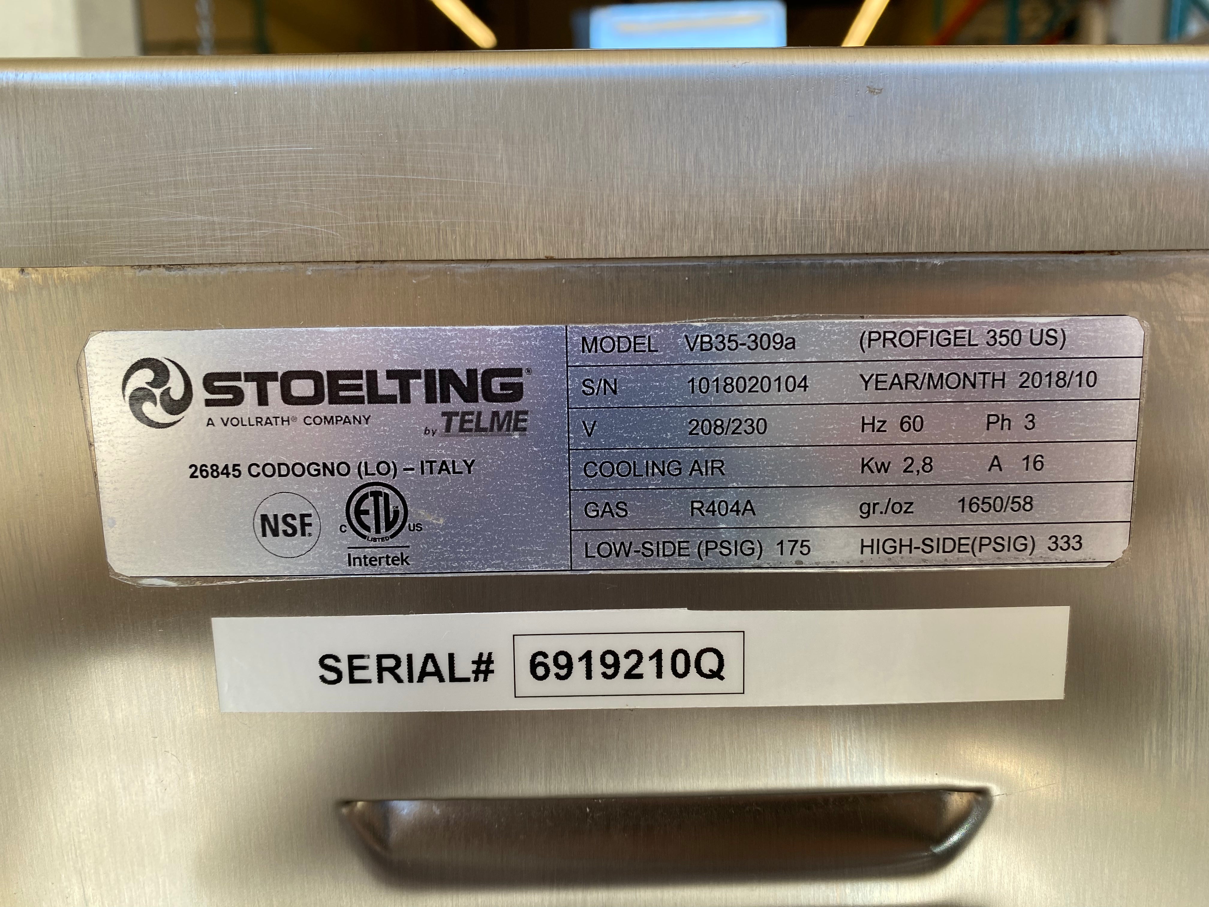Stoelting VB35 Batch Freezer 3PH Air