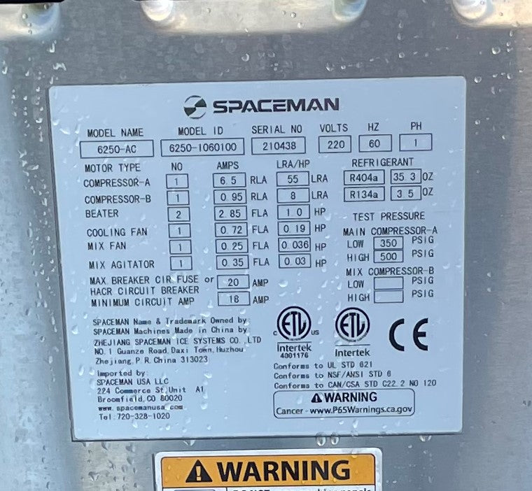 2021 Spaceman 6250AC Spaceman