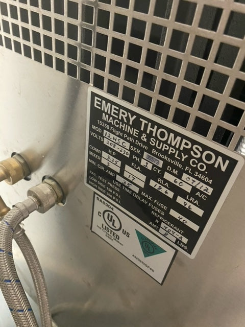 2012 Emery Thompson 12 Quart Batch Freezer 1 phase water cooled