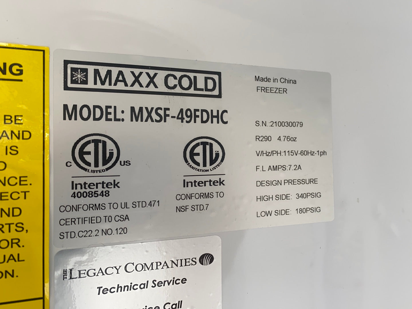 2018 MAXX COLD 2 door Freezer MXSF-49FDHC