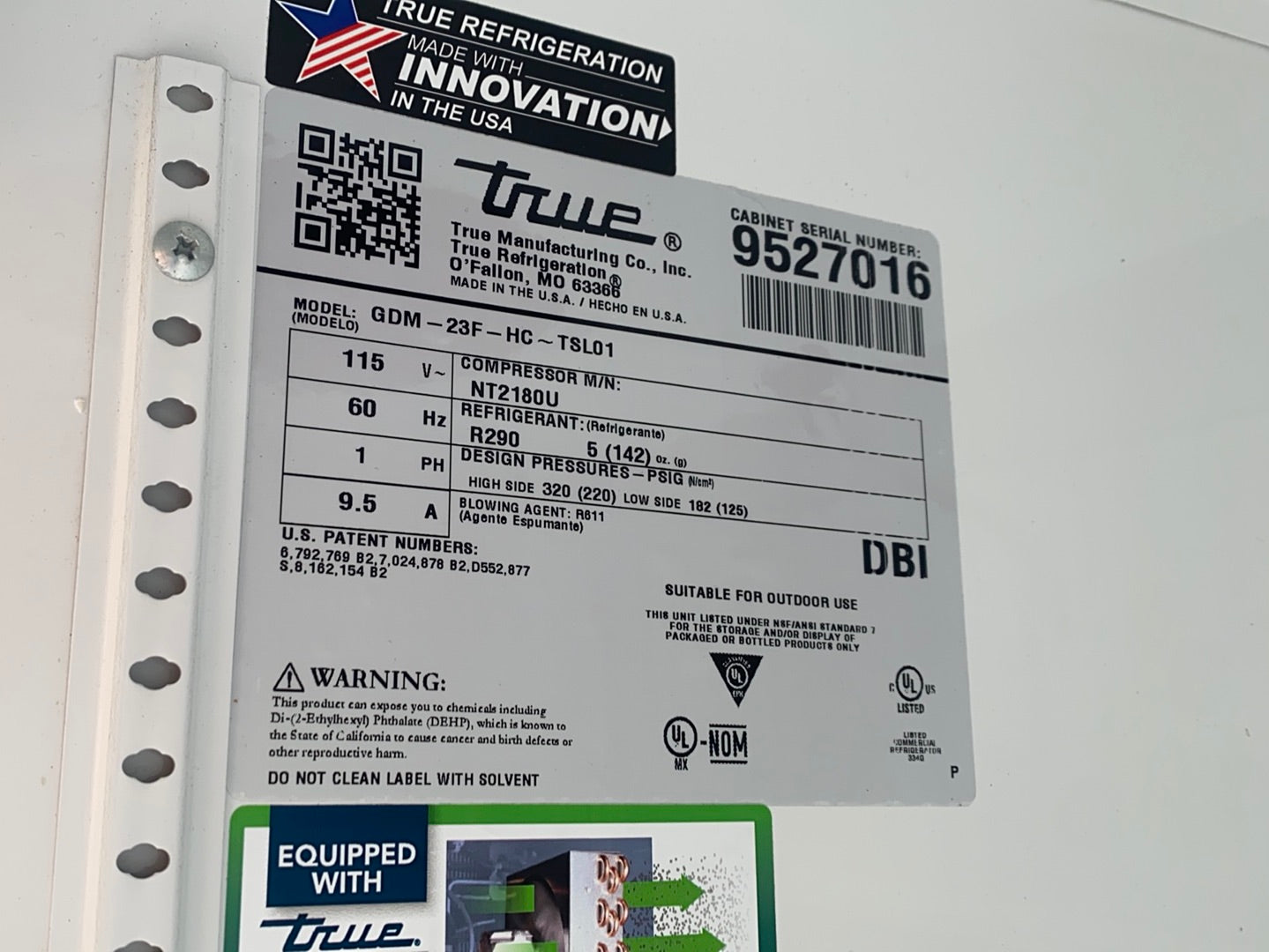 2018  TRUE Upright Glass door Freezer  GDM-23F